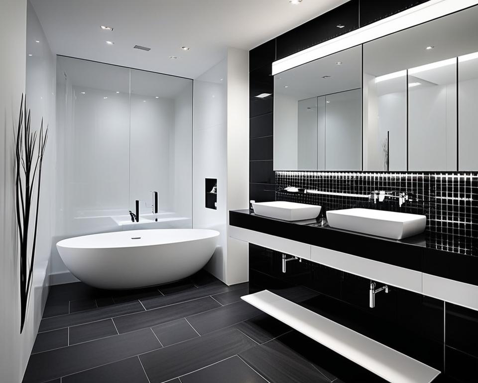 black and white bathroom style