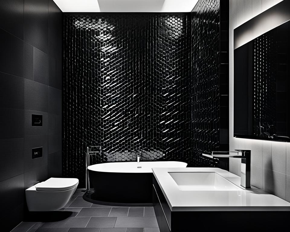 black bathroom tile patterns