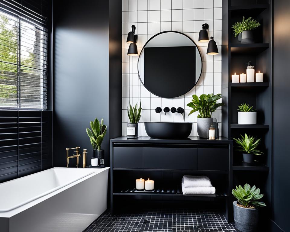 black decor for small bathrooms