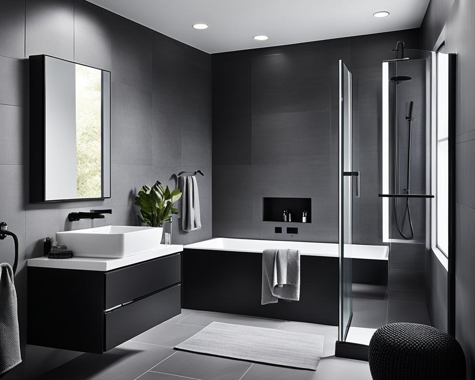 monochrome bathroom style