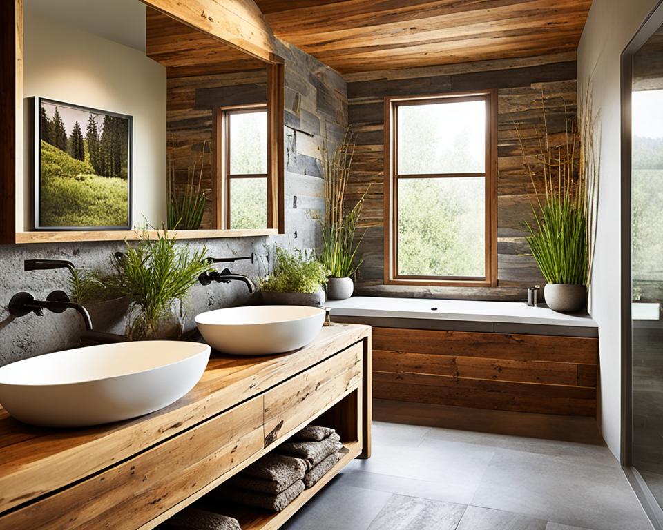 natural materials in bathroom