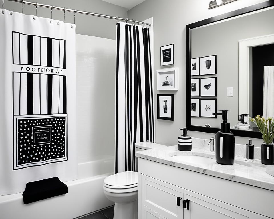 personalized black and white bathroom