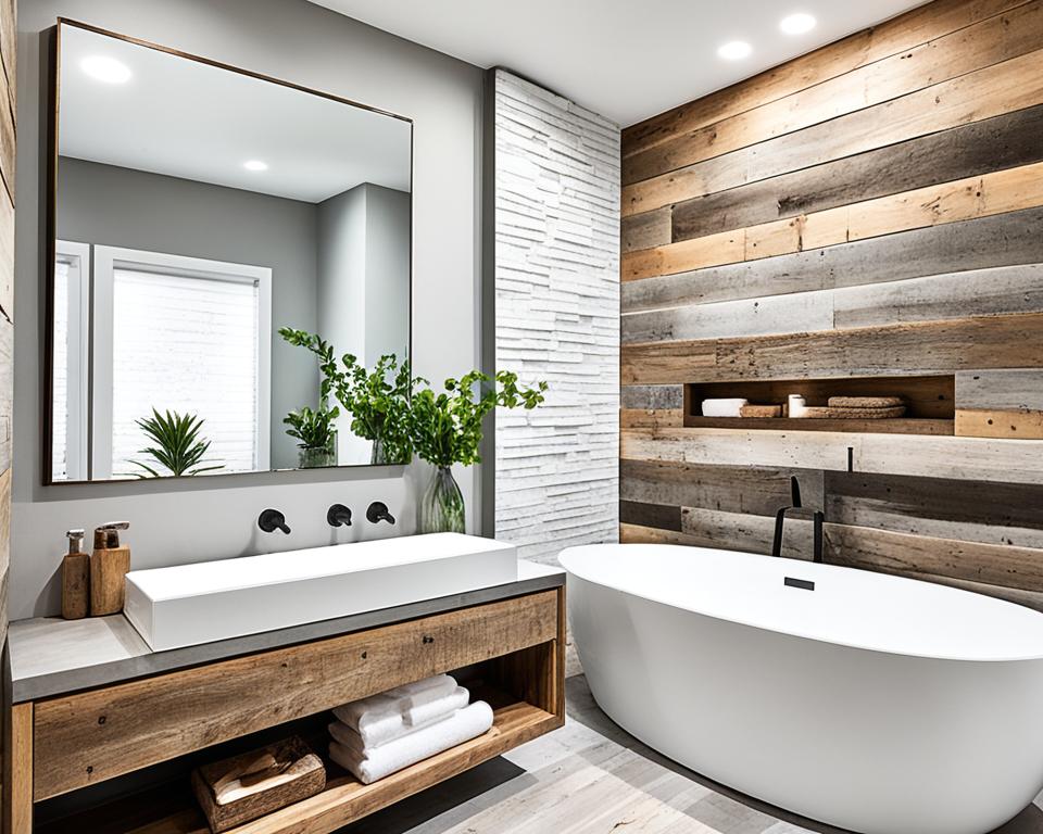 reclaimed wood in bathroom