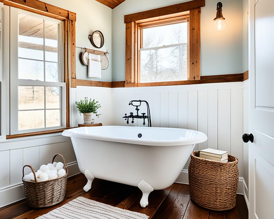 rustic bathroom oasis