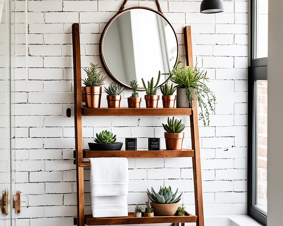 rustic decor accents in bathroom