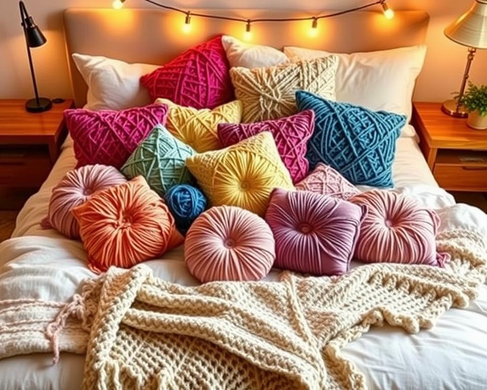 yarn pillows and cushions